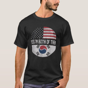 T-shirt Mi-Coréen Demi-Américain États-Unis Drapeau Corée 