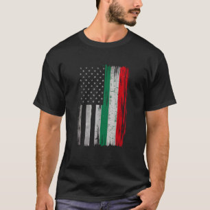 T-shirt Mi-Italie Demi-Amérique États-Unis Drapeau Italie