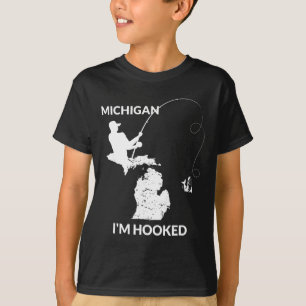 T-shirt Mi Michigan Fishing Jersey Cadeau Pour Pêcheurs Et