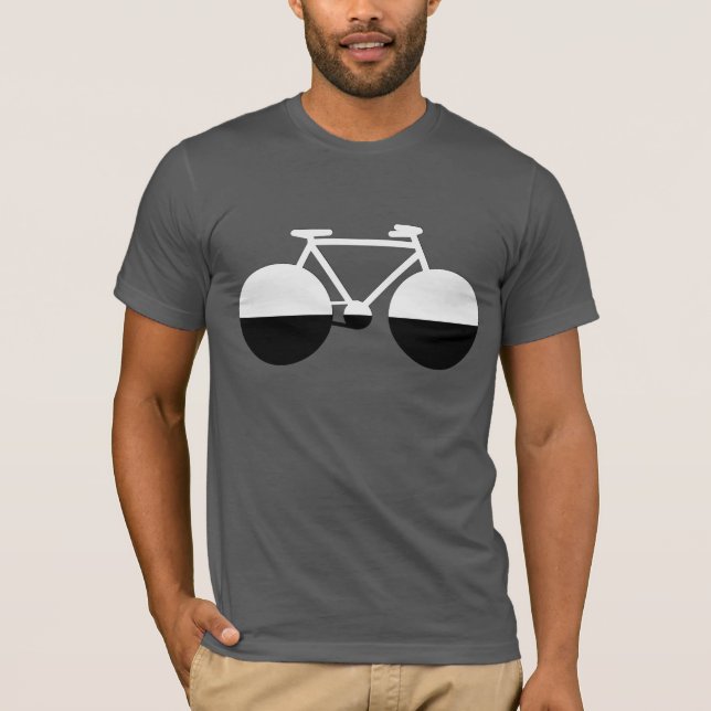 T-shirt mi-noir / mi-blanc vélo (Devant)