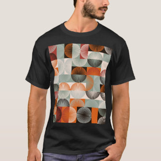 T-shirt Mi-siècle géométrique, abstrait motif coloré.