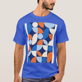 T-shirt Mi-siècle moderne Abstrait 26 Apricot bleu