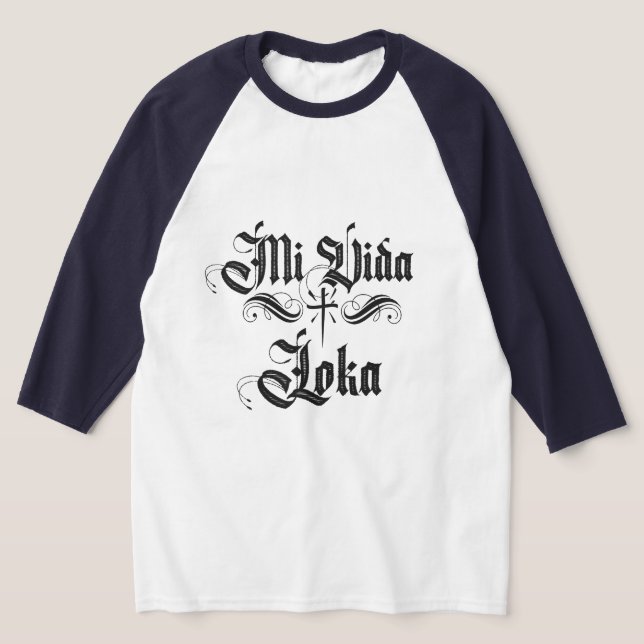 T-shirt Mi Vida Loca Avec Nom Baseball (Poser)
