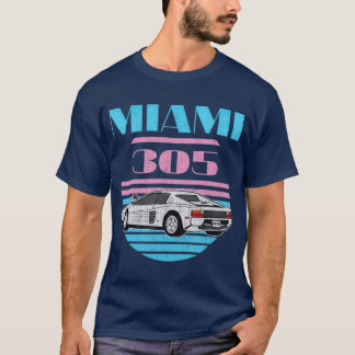 T-shirt Miami 305 Vintage Florida City Beach 80s Cadeau