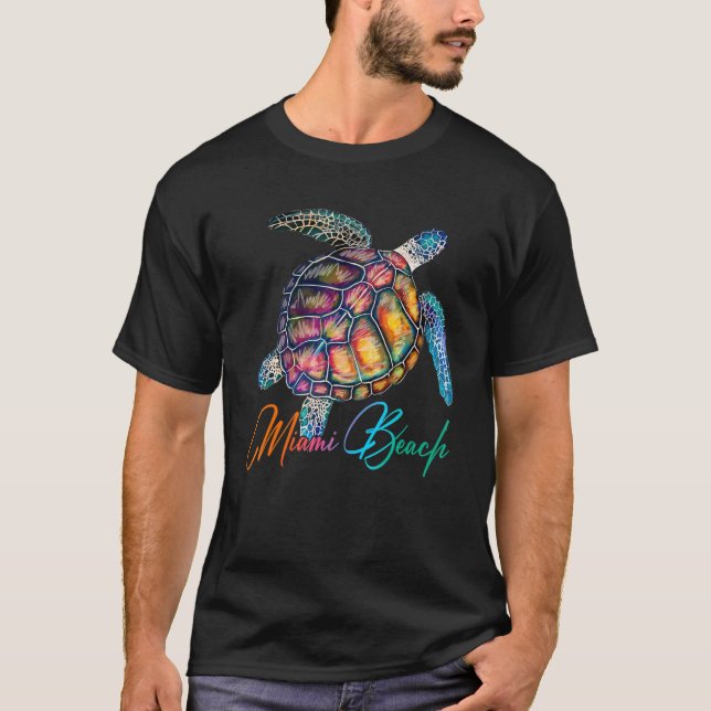 T-shirt Miami Beach 2023 Florida Sea Turtles 2023 Vacances (Devant)