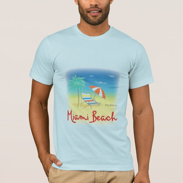 T-shirt Miami Beach Florida Palms Cool graphique (Devant)