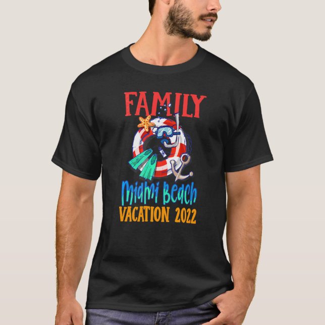 T-shirt Miami Beach Floride 2022 Matching Family Group Vac (Devant)