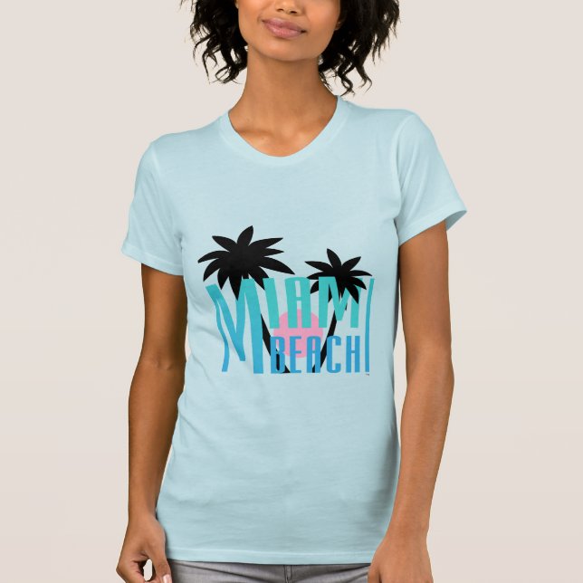 T-shirt Miami Beach, Floride, Cool de typographie (Devant)
