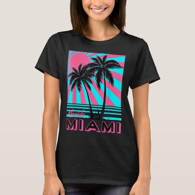 T-shirt Miami Beach Floride Miami Palm Trees (Devant)