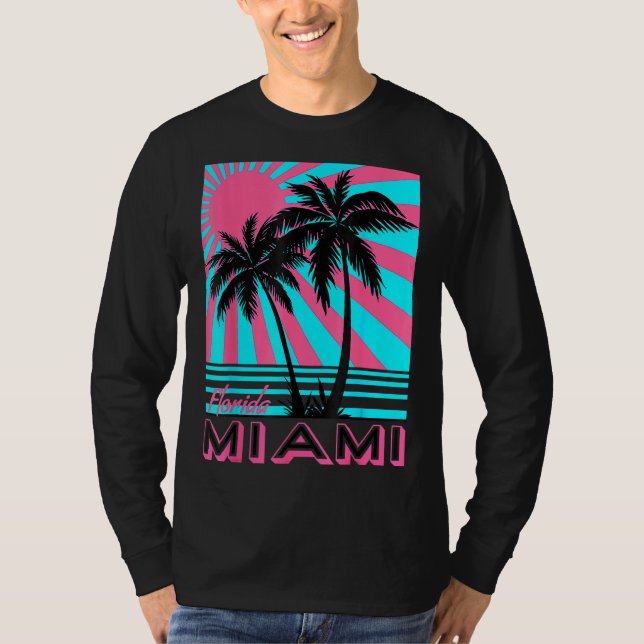 T-shirt Miami Beach Floride Miami Palm Trees (Devant)