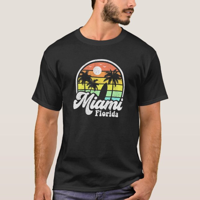 T-shirt Miami Beach Floride Surf les années 70 idée de Sur (Devant)