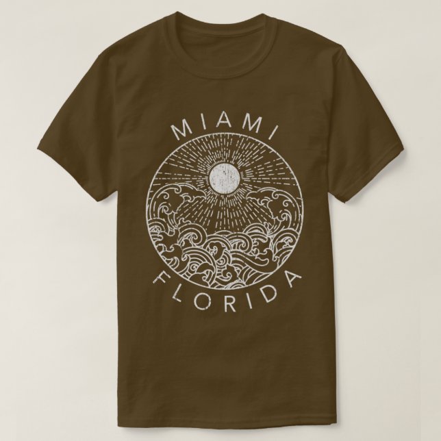 T-shirt Miami Beach Floride Vacances Océan Retro Souvenir (Design devant)