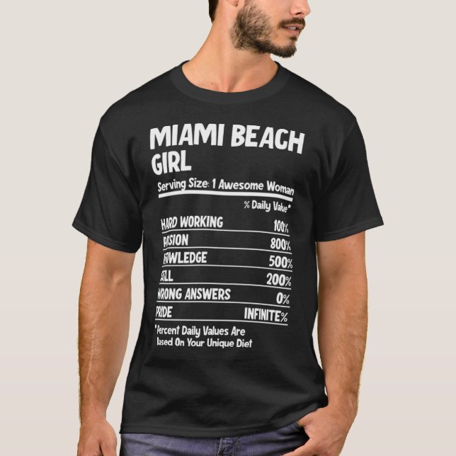 T-shirt Miami Beach Girl (Devant)