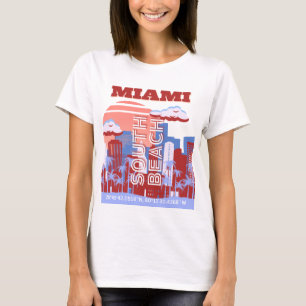 T-shirt Miami Beach, Miami Travel Art, Retro