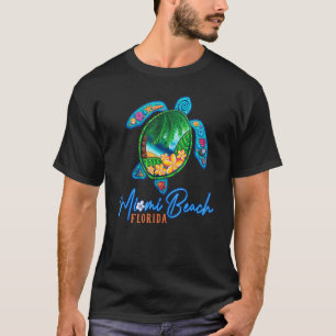 T-shirt Miami Beach Sea Turtle Floride Vacances famille Tr