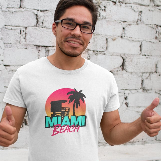 T-shirt Miami Beach Travel Vintage (Miami Beach Travel Vintage T-Shirt)