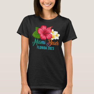 T-shirt Miami Beach Vacances Floride Tropical Hibiscus Flo