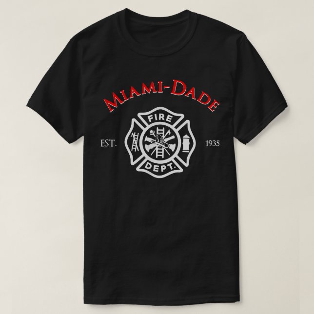 T-shirt Miami-Dade Florida Service de Secourt incendie Fir (Design devant)