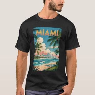 T-shirt Miami Florida Illustration Voyage Art Vintage