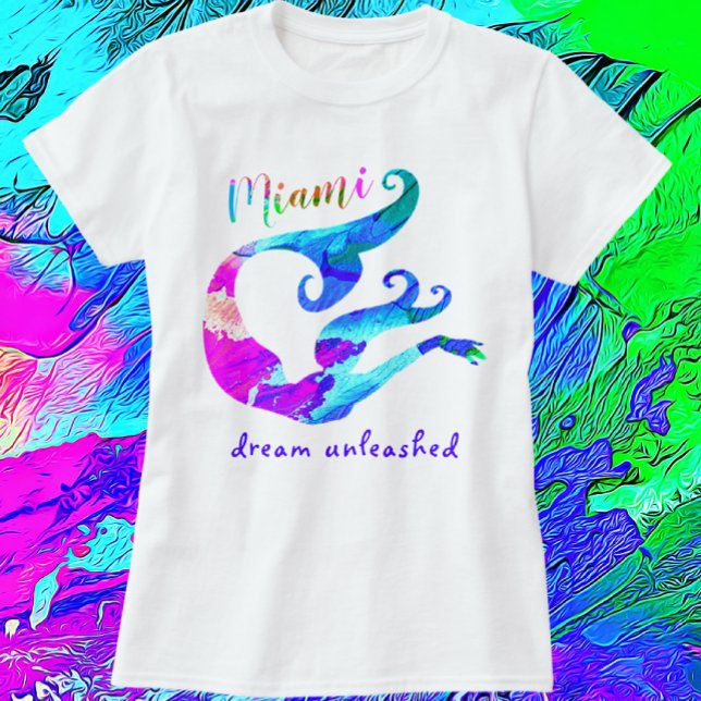 T-shirt Miami Florida Mermaid Dream Unleashed Art (Créateur téléchargé)