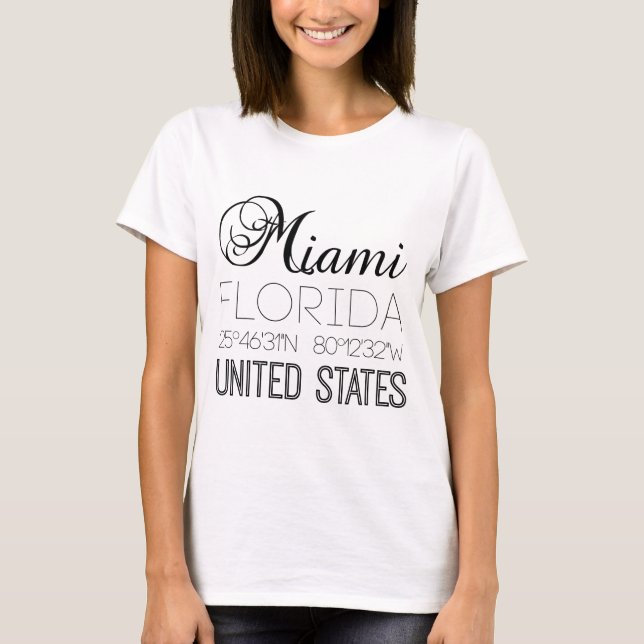 T-shirt Miami, Floride, États-Unis élégant (Devant)