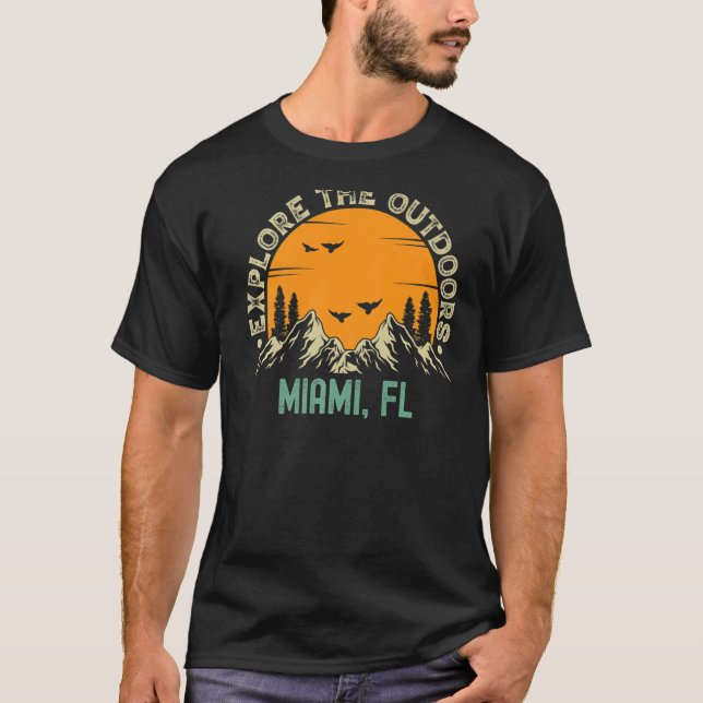 T-shirt Miami Floride Explorez Les Extérieurs (Devant)