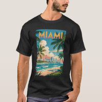 Miami Floride Illustration Art de Voyage Vintage