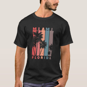 T-shirt Miami Floride Palm Trees Beach Summer Vacances Ret