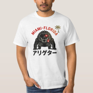 T-shirt Miami Floride Rétro Kaiju Alligator Style Japonais