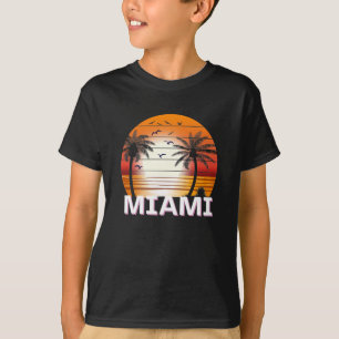 T-shirt Miami Floride Vintage Palm Trees Summer Beach
