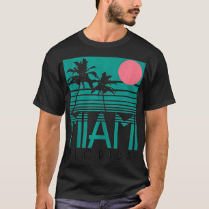 T-shirt Miami Floride Vintage Retro Palm Trees Beach Summe