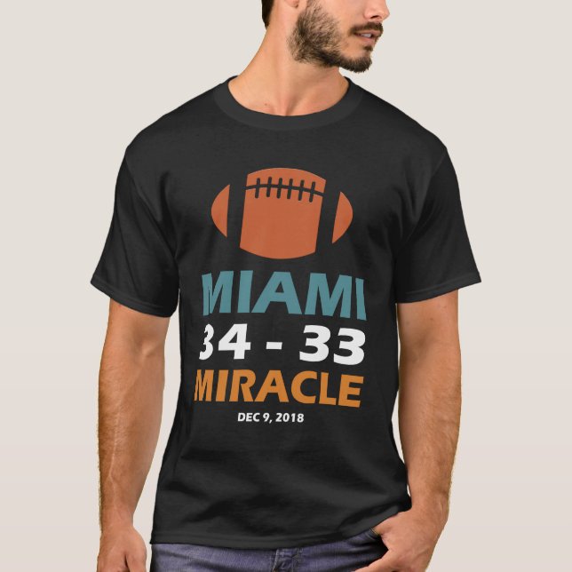 T-shirt Miami Miracle Funny Miami Football Dolphins Long S (Devant)
