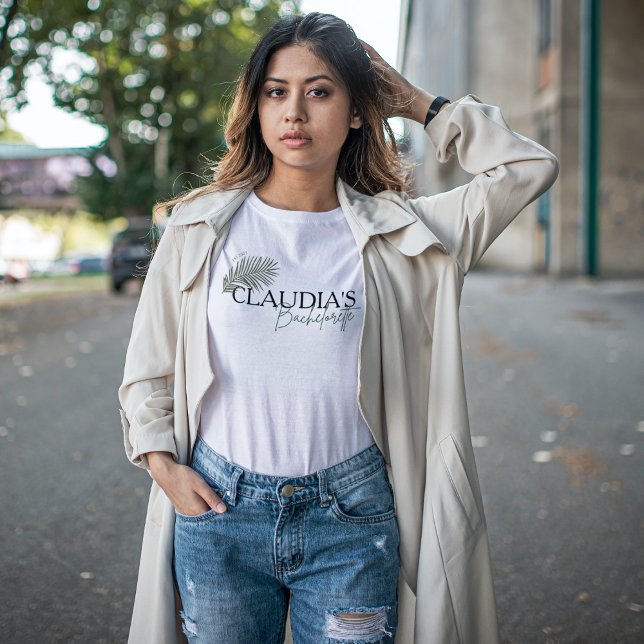 T-shirt Miami Palm Nom personnalisé Mariée Enterrement de  (Custom Bachelorette party lifestyle T-shirt)