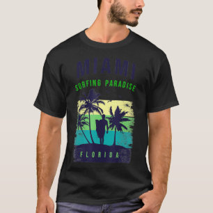 T-shirt Miami Paradise Beach T Cool Miami Floride Surf