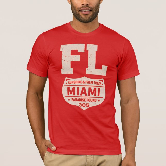 T-shirt Miami Paradise Found Florida Graphic (Devant)