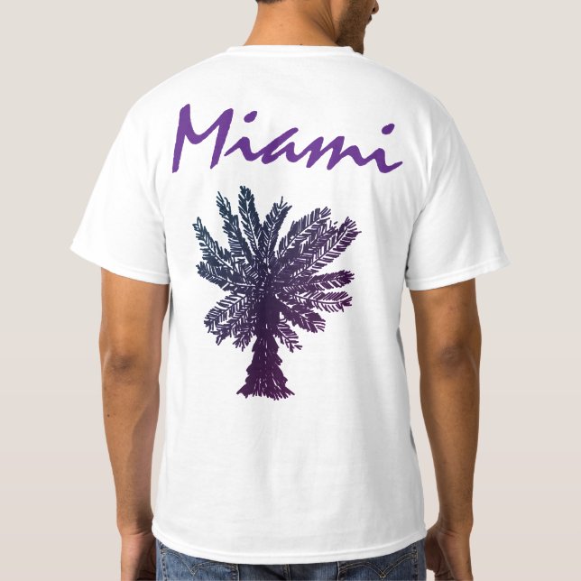 T-shirt Miami Purple Palm Tree - Croisière d'été (Dos)