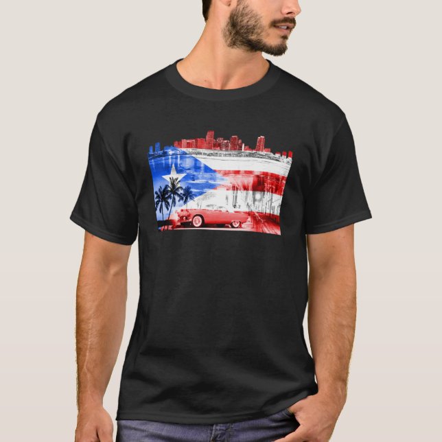 T-shirt Miami Rican Boricua Miami Dade County Porto Rico (Devant)