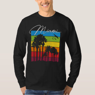 T-shirt Miami Souvenir Florida City Palm Tree Beach Vacati