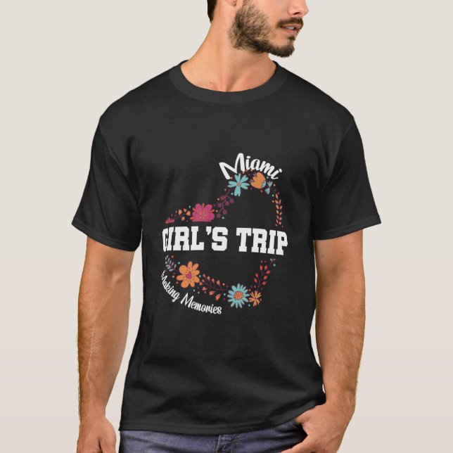 T-shirt Miami Trip 2023 Making Memories Flower (Devant)