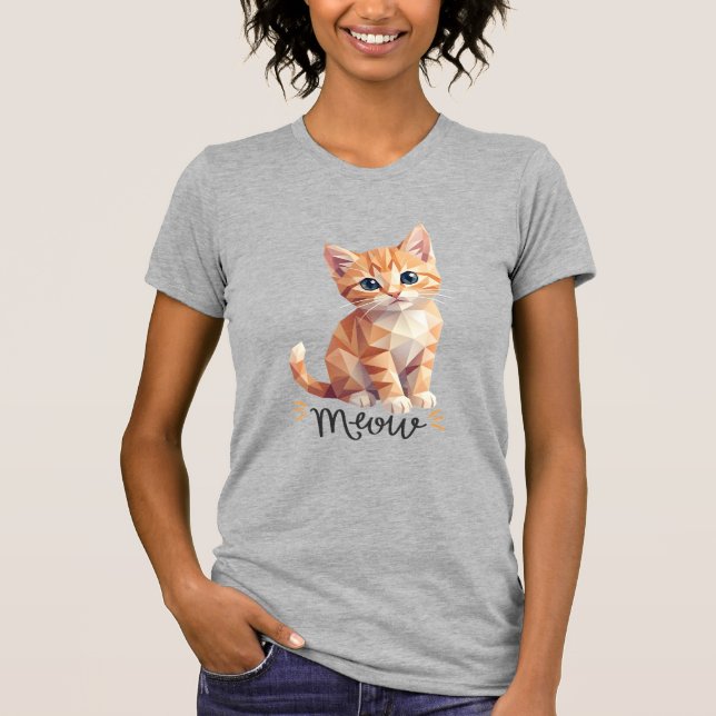 T-shirt Miaou géométrique (Devant)