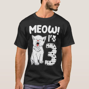 T-shirt Miaou j'ai 3 ans fille 3ème anniversaire chat mign