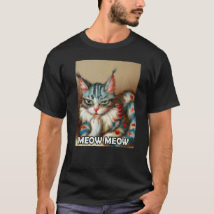 T-shirt Miaou Miaou Chat Mignon Chaton Dans Le Style Chat