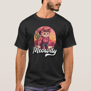 T-shirt Miaou Texas Chat Mème Musique Country Cowgirl Mign