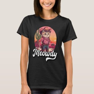 T-shirt Miaou Texas Chat Mème Musique Country Cowgirl Mign