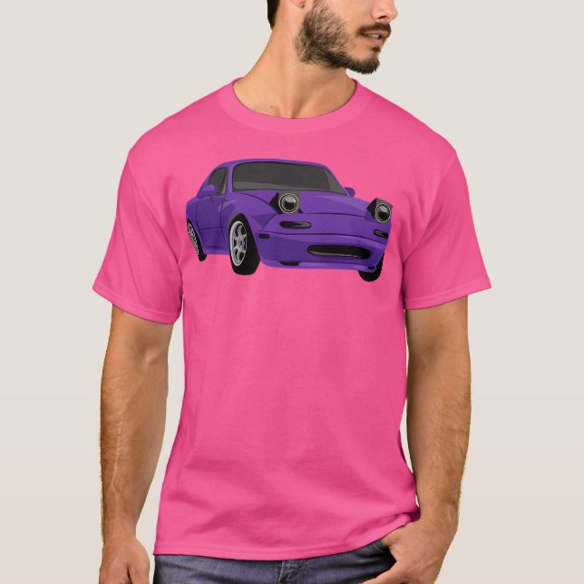 T-shirt Miata mx5 violet (Devant)