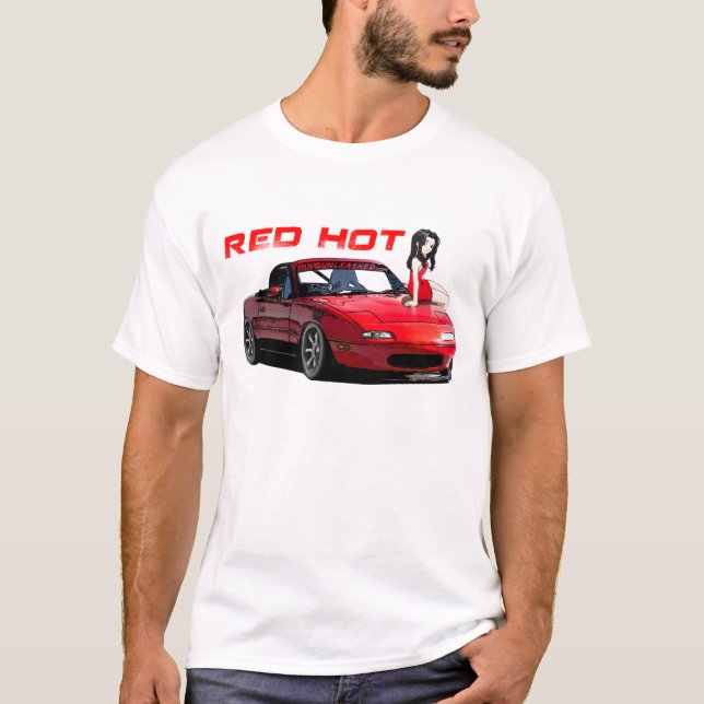 T-shirt Miata MX-5 d'un rouge ardent (Devant)