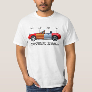 T-shirt Miatas a découpé la pièce en t en tranches