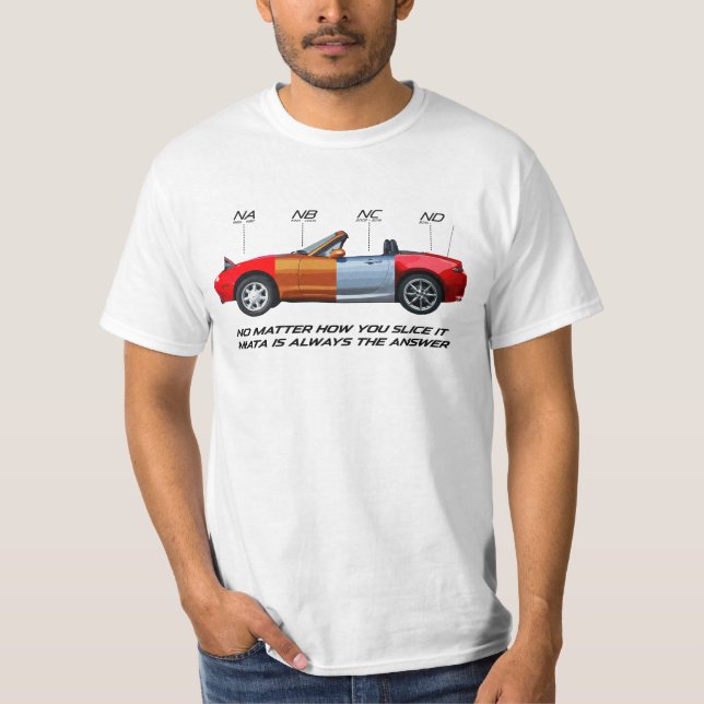 T-shirt Miatas a découpé la pièce en t en tranches (Devant)