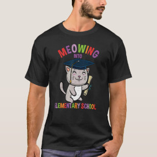 T-shirt Miaulant En Entrant à l'École Élémentaire Chat Ren