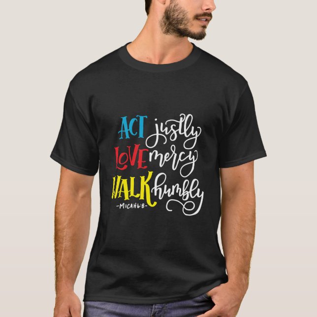 T-shirt Micah 68 Act Love Walk (Devant)